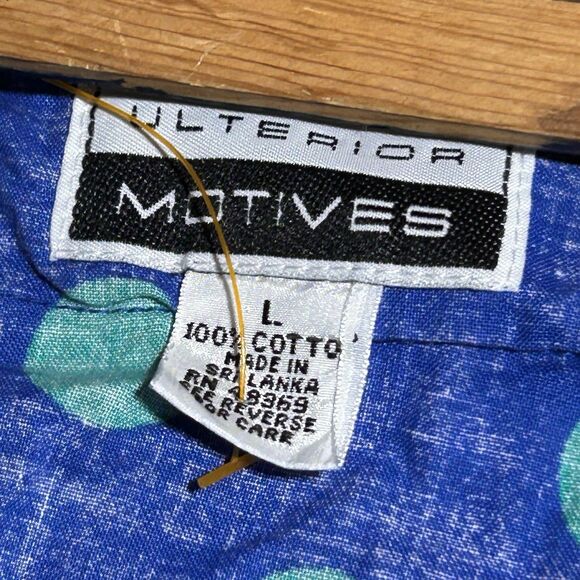 Vintage Blue Green Polka Dot Sundress Midi Women's Large Retro Boho - Picture 7 of 7